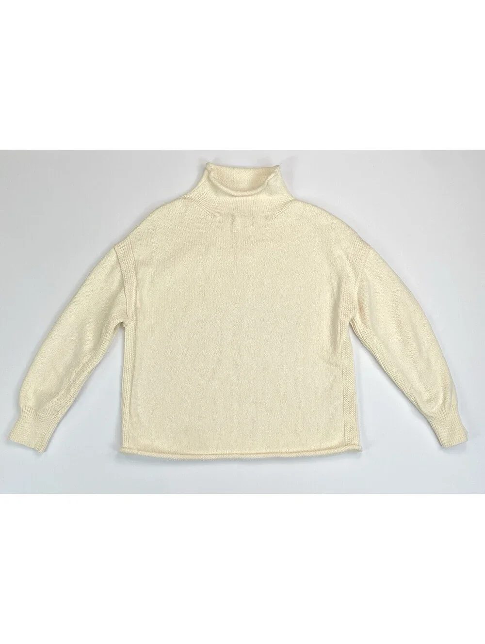 Free People We The Free Torres Roll Neck Sweater XS Sugar Swizzle Cream Ivory
